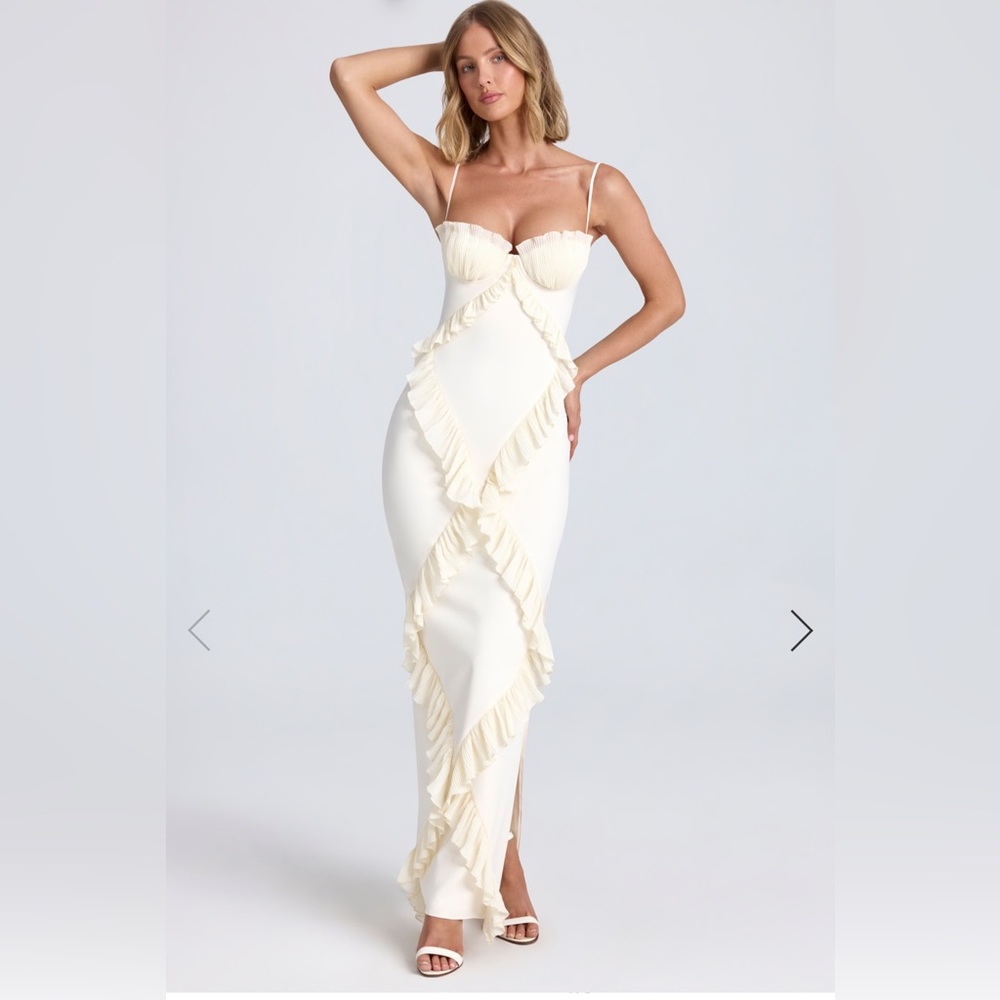 Oh Polly Ruffle Trim Maxi Dress